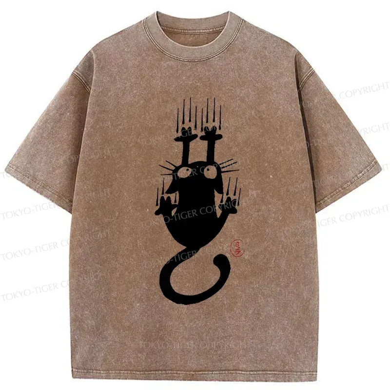 Japanese Vintage Black Cat T-Shirt