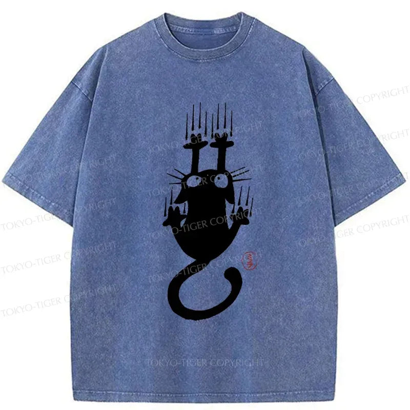 Japanese Vintage Black Cat T-Shirt