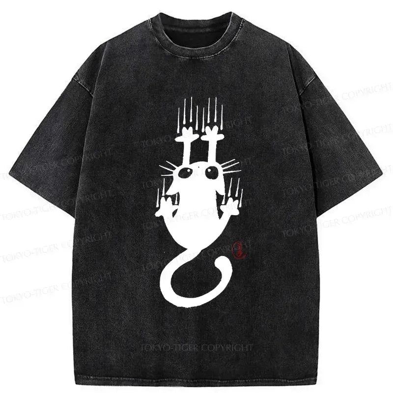 Japanese Vintage Black Cat T-Shirt