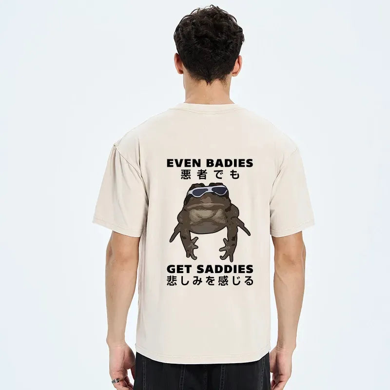 Kyoto-Lion Even Baddies Get Saddies Back Washed T-Shirt