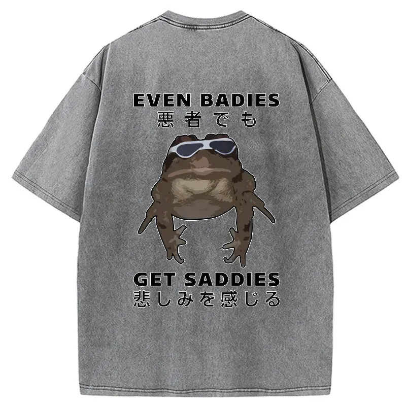 Kyoto-Lion Even Baddies Get Saddies Back Washed T-Shirt