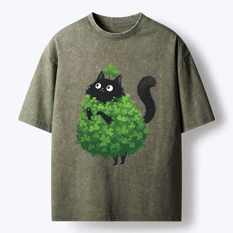 St. Patrick's Day Cat Washed Tee