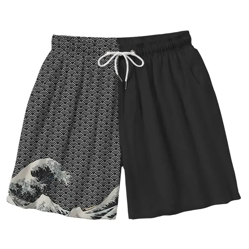 Kyoto-Lion Half Of The Wave Aloha Mens Swim Trunks