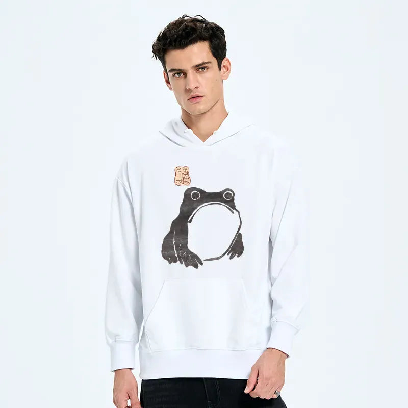 Japanese woodblock print frog hoodie