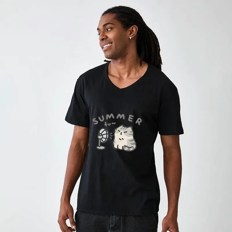 Vintage Japanese Cat T-Shirt for Daily Wear