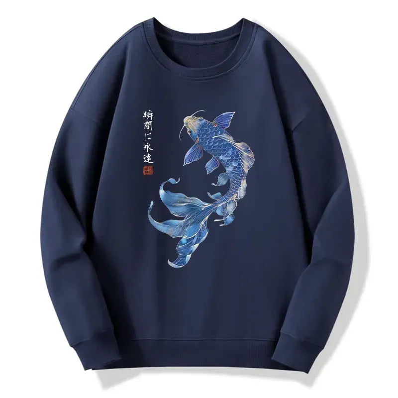 japanese koi fish sweatshirt free shipping