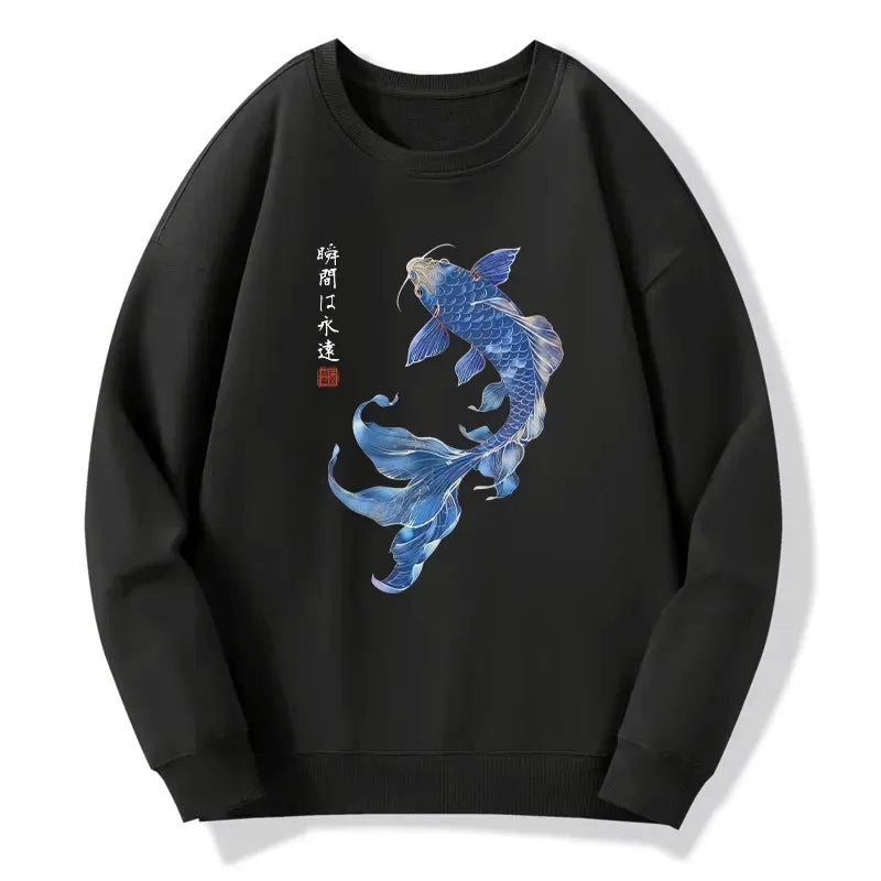japanese koi fish sweatshirt free shipping