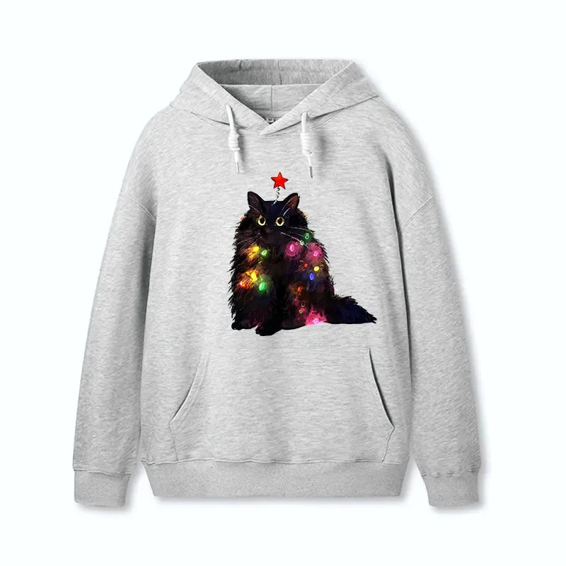 Kyoto-Lion Christmas Lights Cat Classic Hoodie