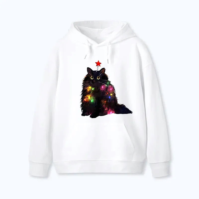 Kyoto-Lion Christmas Lights Cat Classic Hoodie