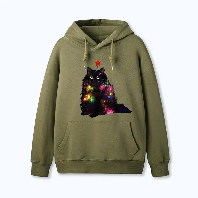 Kyoto-Lion Christmas Lights Cat Classic Hoodie
