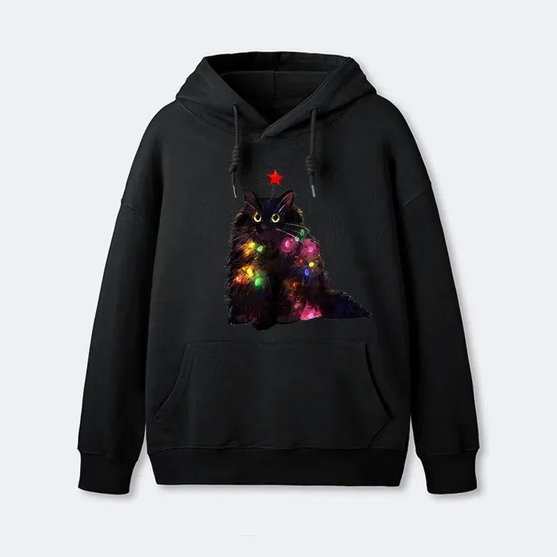 Kyoto-Lion Christmas Lights Cat Classic Hoodie