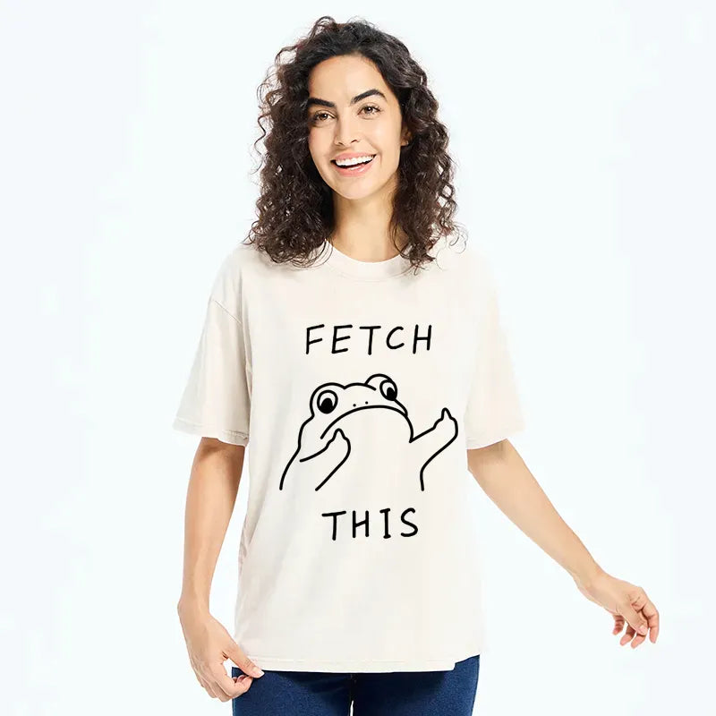 Washed frog t-shirt for summer vacation