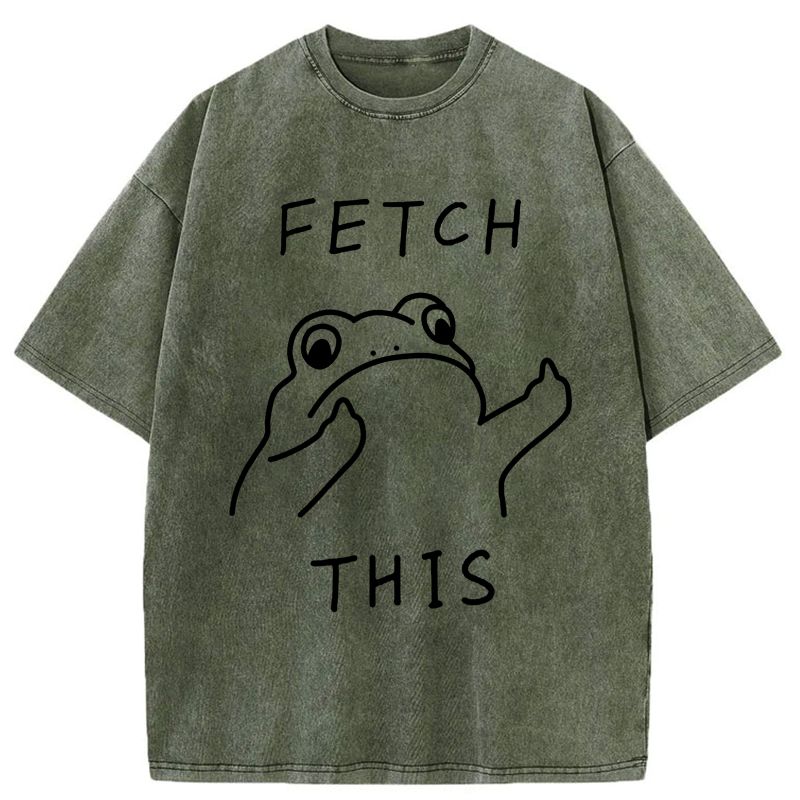Kyoto-Lion Fetch This Frog Washed T-Shirt