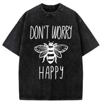 Kyoto-Lion Don¡¯t Worry Be Happy Washed T-Shirt