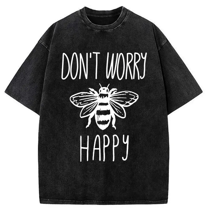 Kyoto-Lion Don¡¯t Worry Be Happy Washed T-Shirt