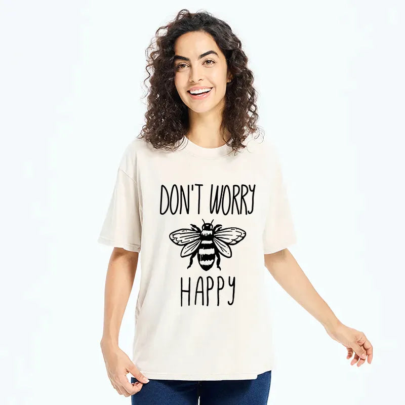 Kyoto-Lion Don¡¯t Worry Be Happy Washed T-Shirt