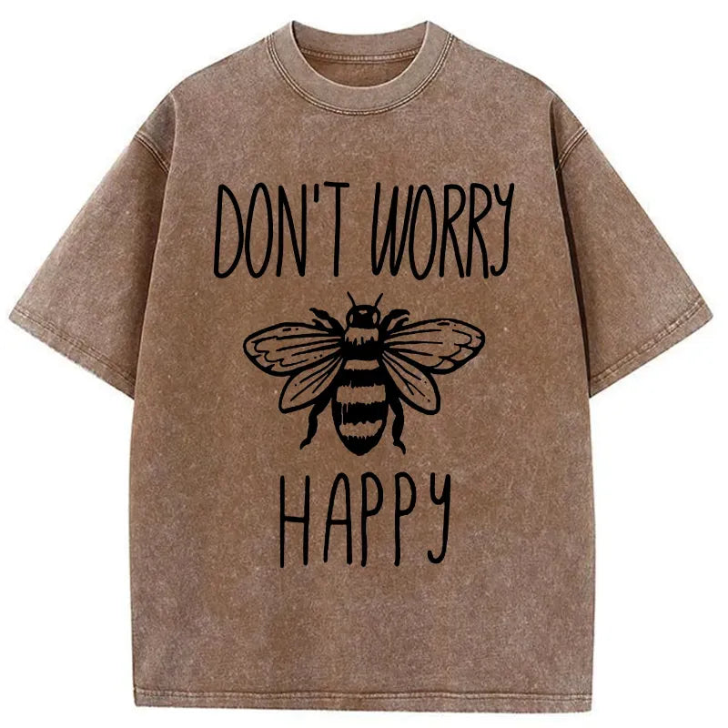 Kyoto-Lion Don¡¯t Worry Be Happy Washed T-Shirt