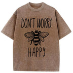 Kyoto-Lion Don¡¯t Worry Be Happy Washed T-Shirt