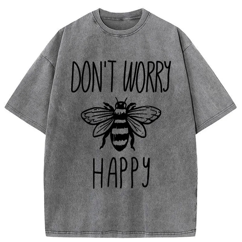 Kyoto-Lion Don¡¯t Worry Be Happy Washed T-Shirt