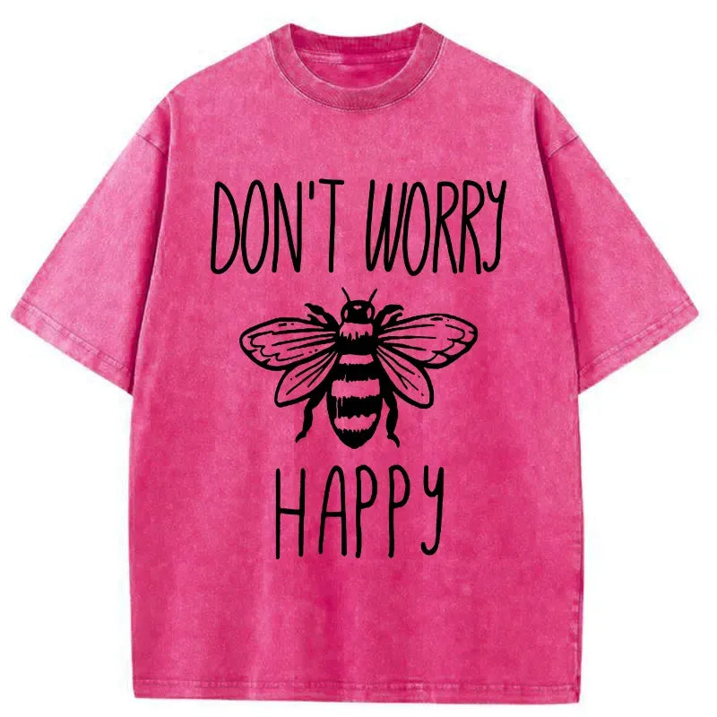 Kyoto-Lion Don¡¯t Worry Be Happy Washed T-Shirt