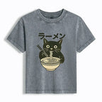 Cute Cat Eating Ramen Casual Tee
