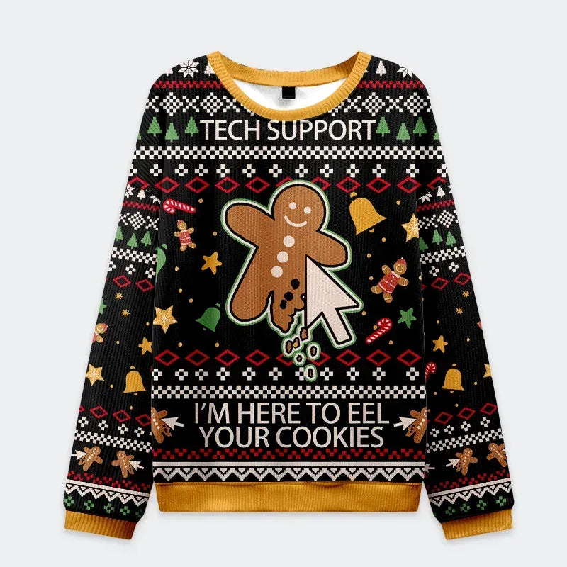 Kyoto-Lion Click On The Gingerbread Man Christmas Ugly Sweatshirt