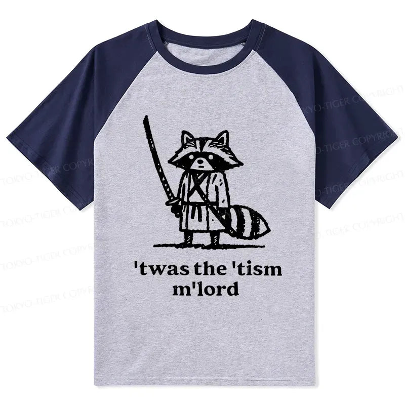 Kyoto-Lion Focused Samurai Raccoon Raglan T-shirt