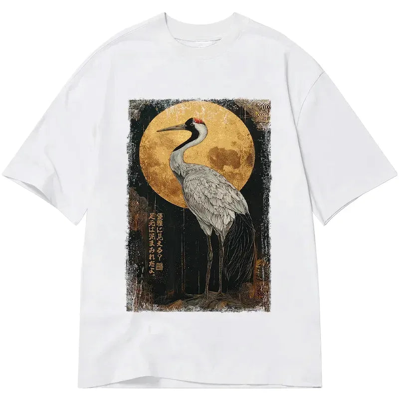 Kyoto-Lion Vintage Japanese Crane Kanji Classic T-Shirt