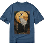 Japanese Woodblock Print Crane T-Shirt