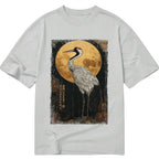 Japanese Woodblock Print Crane T-Shirt