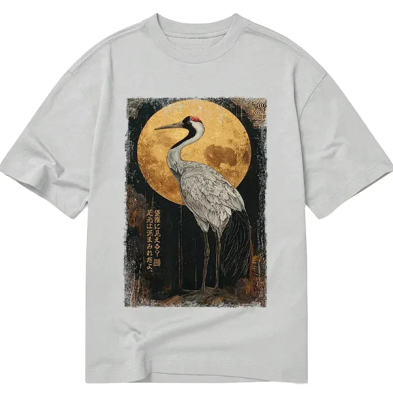Japanese Woodblock Print Crane T-Shirt
