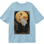 Japanese Woodblock Print Crane T-Shirt