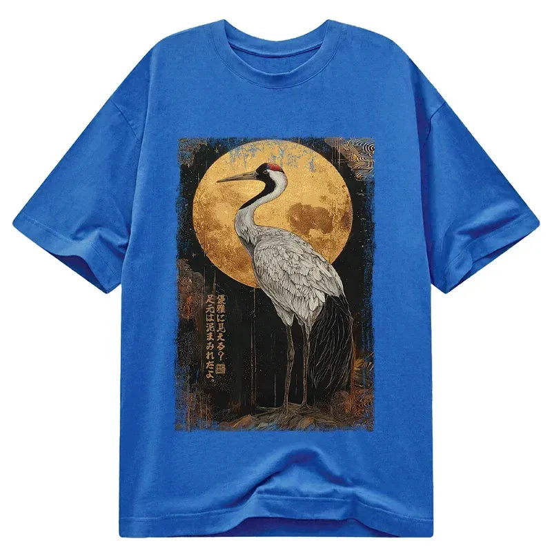 Classic Japanese Crane T-Shirt for Daily Wear