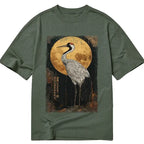 Japanese Woodblock Print Crane T-Shirt