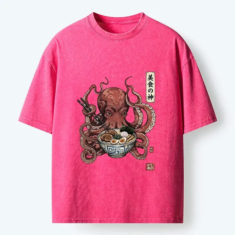 Washed Octopus T-Shirt Free Shipping
