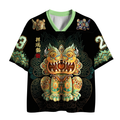 Kyoto-Lion Tribal Auspicious Cat Mesh Jersey