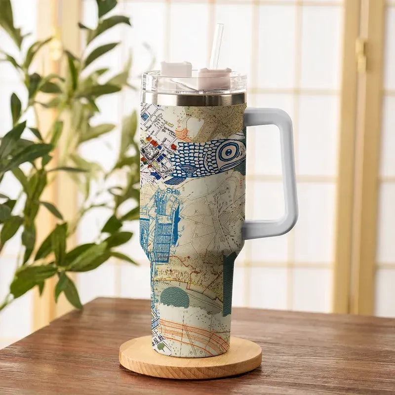 old tokyo map 40oz tumbler gift idea