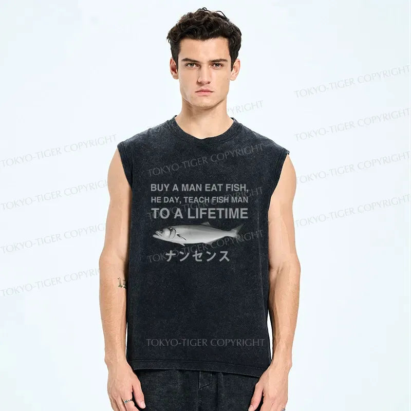 Japanese vintage washed tank top