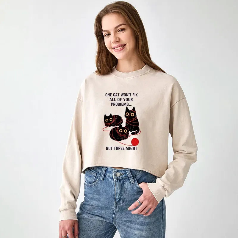Three Cats Fix All Problems Sweatshirt