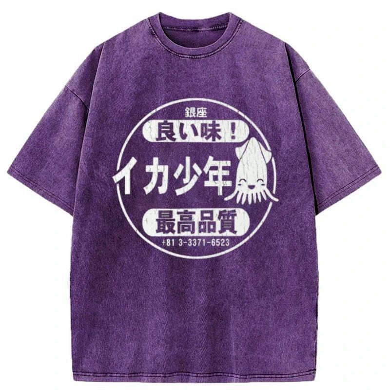 japanese washed unisex t-shirt streetwear