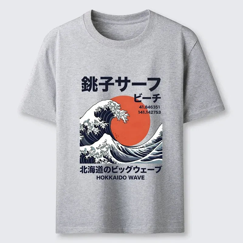 Retro Hokkaido Wave Shirt for Streetwear