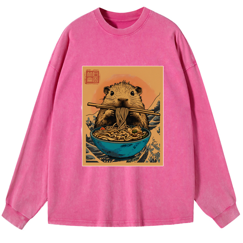 washed long sleeve t-shirt for summer vacation