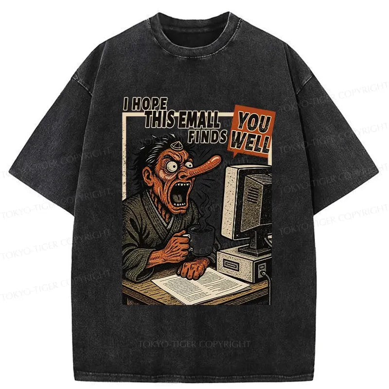 Washed cotton t-shirt for summer vacation