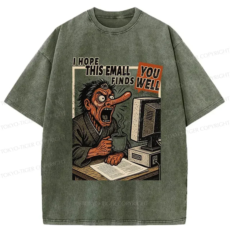 Washed cotton t-shirt for summer vacation