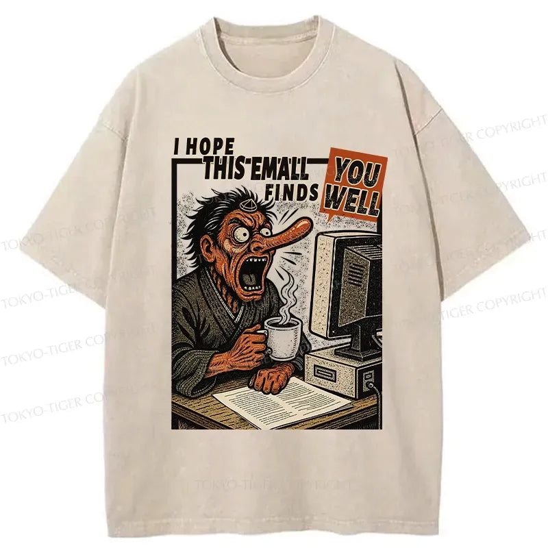 Washed cotton t-shirt for summer vacation