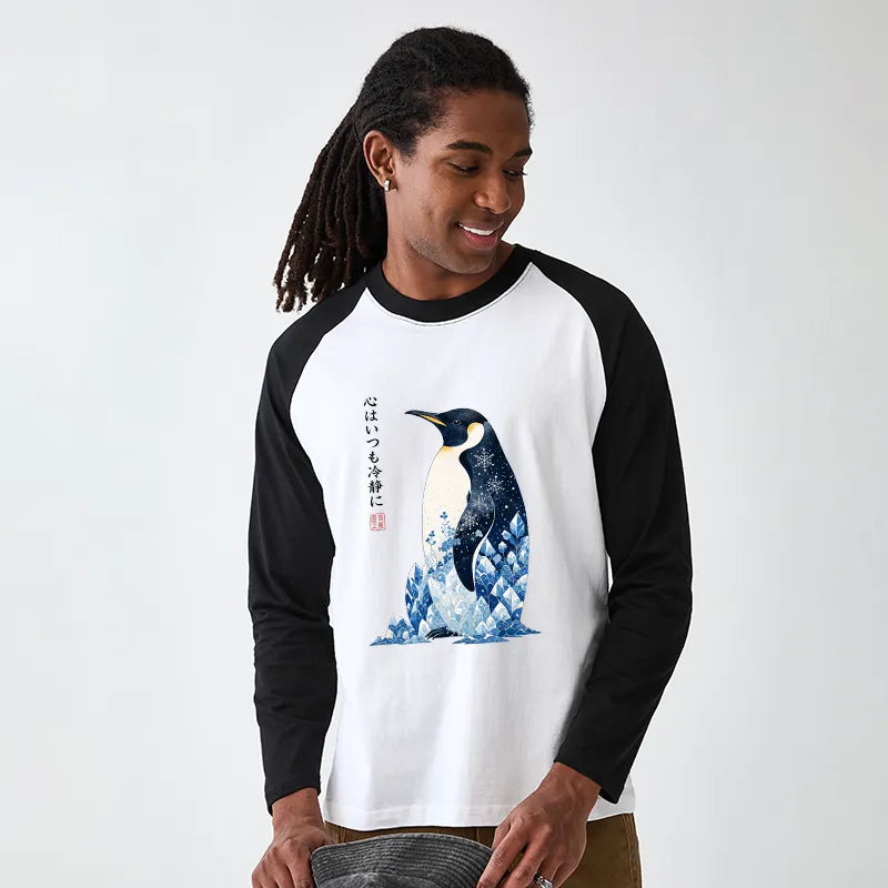 Kyoto-Lion Keep Calm Penguin Raglan Long Sleeve T-shirt