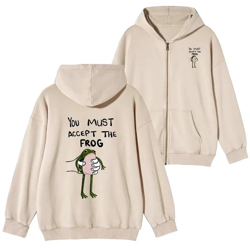 Japanese vintage frog zip hoodie