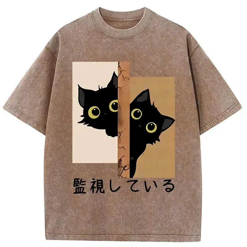 Trendy Japanese Cat T-Shirt for Summer