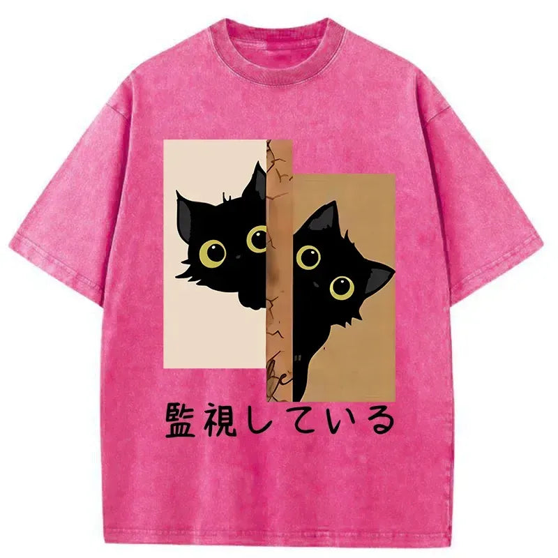 Trendy Japanese Cat T-Shirt for Summer