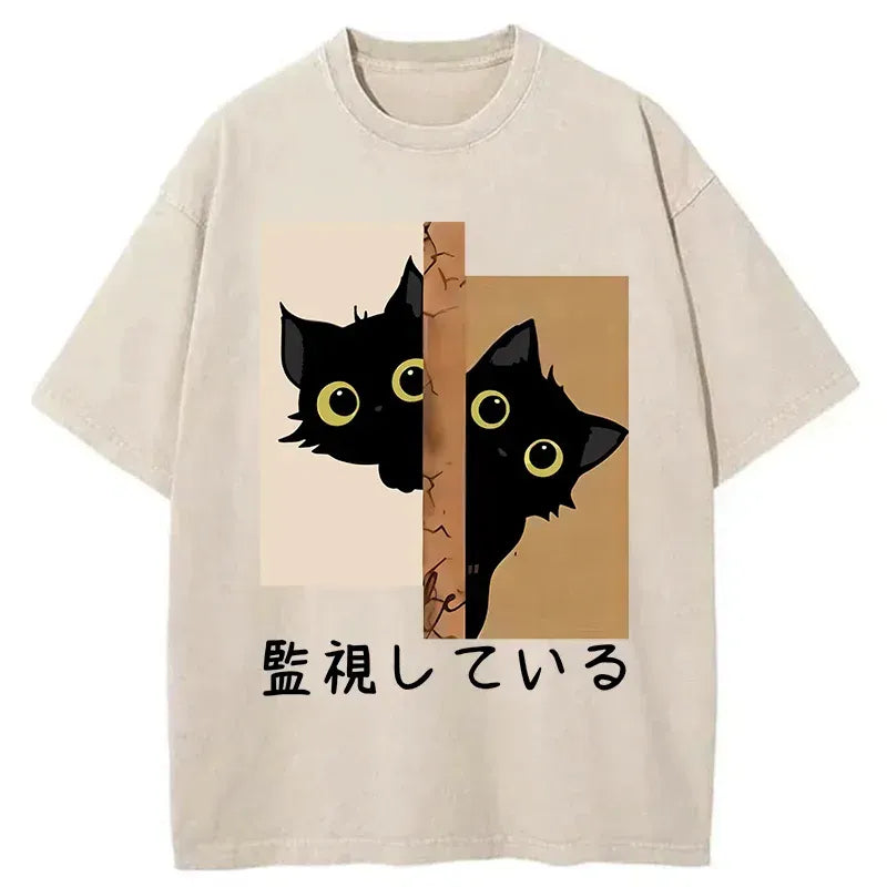 Trendy Japanese Cat T-Shirt for Summer